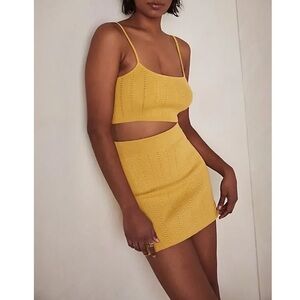 Free People Zeta Babe Sweater Two Piece Set Golden